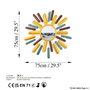 Wallity Mirror Sun 2 Espejo Decorativo 75x75x4 cm Metal Hecho a Mano